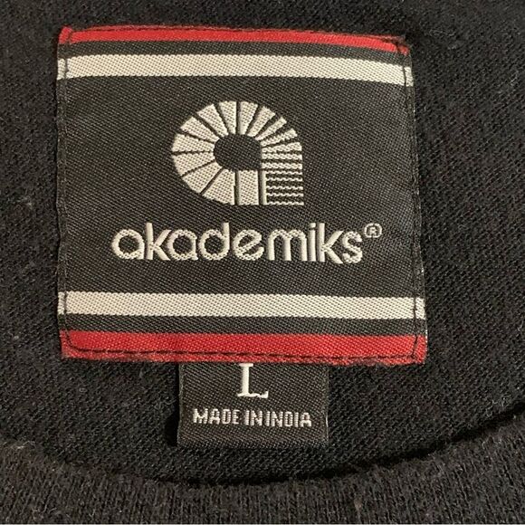 AKADEMIKS T-Shirt Men’s Large Black Gray Color Block Zipper Pocket Cotton Blend. - Picture 7 of 10